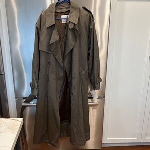 Men’s London Fog Dark Green Khaki Trench Coat w/removable lining brand new